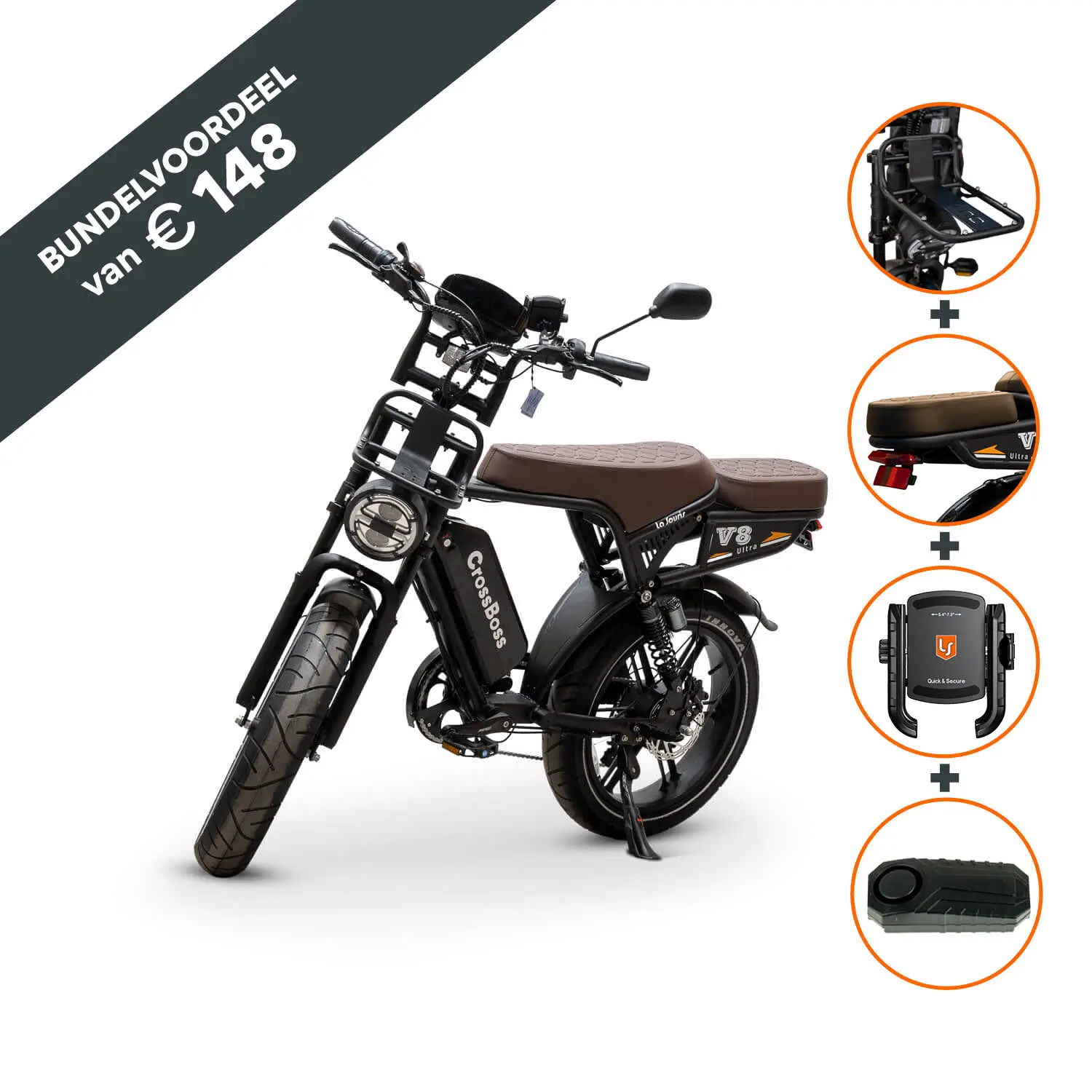 CrossBoss - V8 Ultra Black Brown Saddle Special Edition